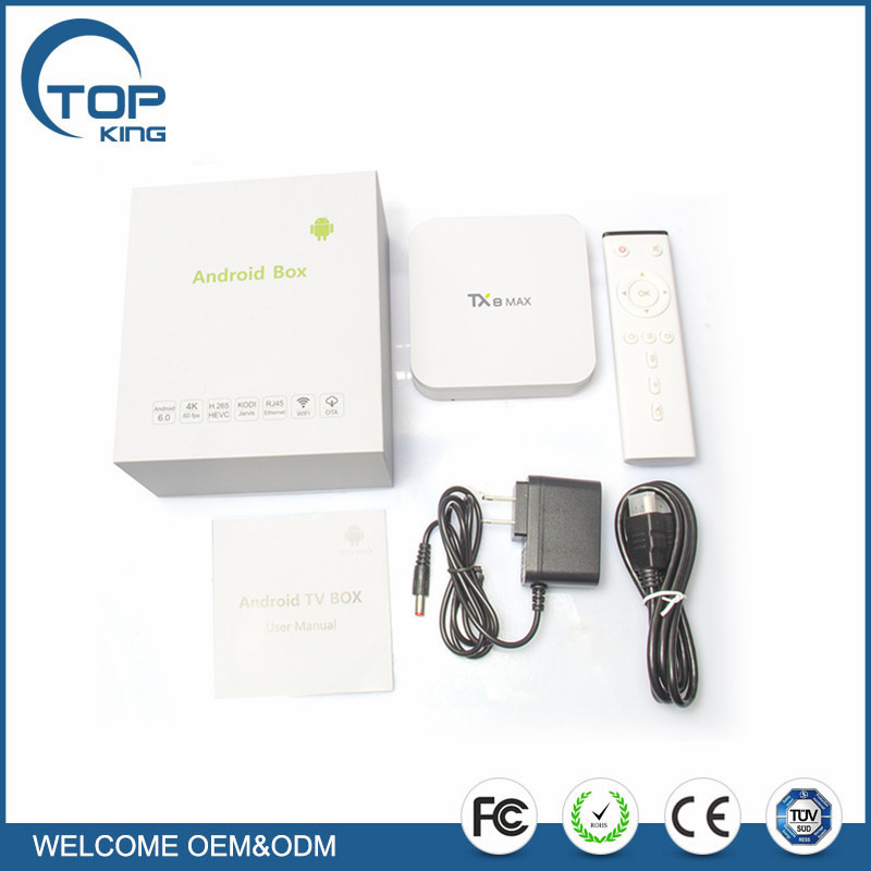 2017 de China original de Android Tv Box Octa core TX8 MAX 3 GB Ram 16 GB Rom Amlogic S912 Android 6.0 Kodi TV caja