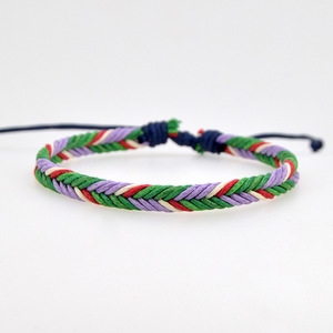 Vendita calda a buon mercato regolabile Folk <span class=keywords><strong>cotone</strong></span> e corda di canapa braccialetto colorato intrecciato a mano stile etnico corda tessitura braccialetto - Product Image 5