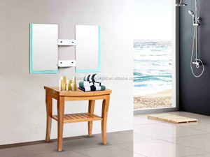 <span class=keywords><strong>Asiento</strong></span> de Ducha Ecológico de Bambú, Banco Organizador para Baño y Spa con Estante de Almacenamiento, Diseño Decorativo para Dormitorio y Hotel - Product Image 4
