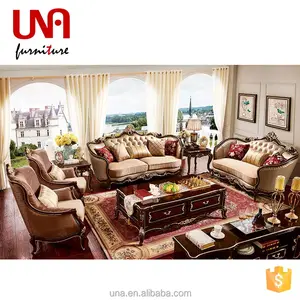 New Design Classic Leather Sofa Set For Living Room Antique Design High Quality Wooden Chesterfield Sofa