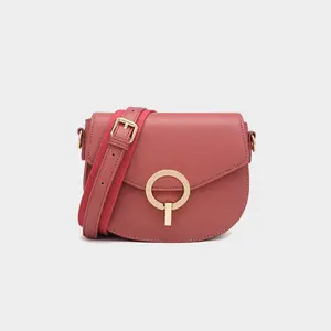 Anedanlia-Bolso de mano de cuero con cierre redondo para mujer, bolsa de hombro con cadena única, estilo coreano, retro