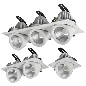 वर्ग छत Recessed Tiltable CRI90 सुर्खियों घूर्णन जिम्बल Downlight नेतृत्व किया