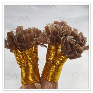 pré collé extensions remy plats fusion de tressage de cheveux humains - Product Image 6