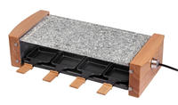 Gril électrique à raclette en fer durable pour 8 personnes, plaque amovible antiadhésive, contrôle de température réglable, poignée en bois, idéal pour l'extérieur et les hôtels