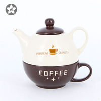 Keramik Kecil Pot Bunga Bunga Kopi dan Teh Pot Teh untuk Satu Set Hadiah