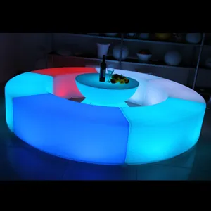 Circle Led bar stool/Led curved stool/snake shape stool with a free table