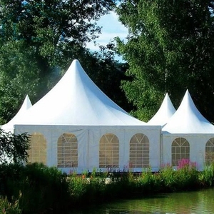 Facile à assembler tente de pagode de belvédères, pas cher 6x6 m jardin pagode tentes blanc - Product Image 4