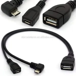 90 תואר זוויתיות מיקרו usb OTG Y ספליטר כבל