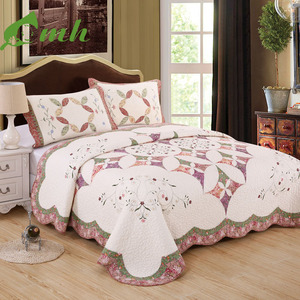 Bộ chăn ga gối đệm Pujiang Home Fashions họa tiết hoa ghép phong cách đồng quê 100% cotton, có thể lộn mặt - Product Image 3