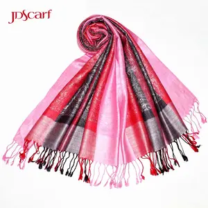 Viscose and acrylic pleaded cashmere wrap shawl 2018 stoles and scarves for women