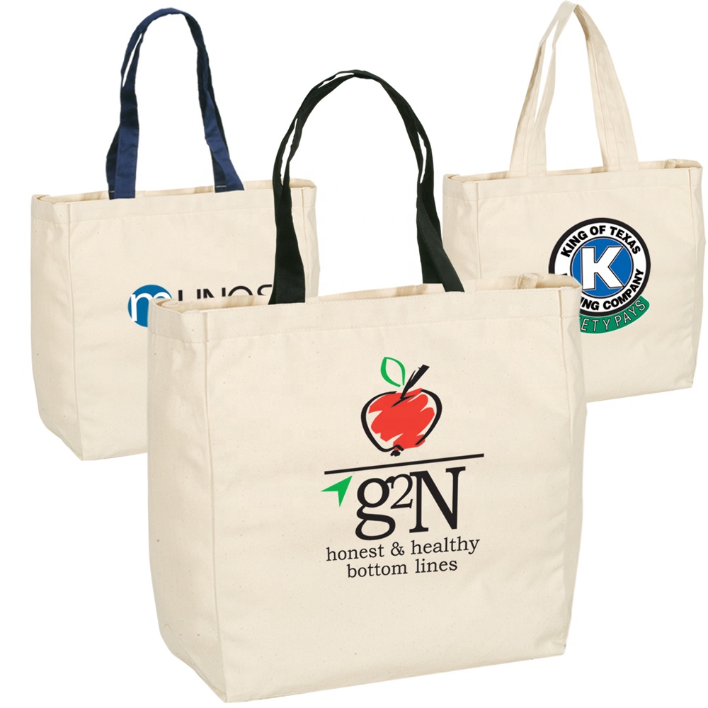 High quality custom printing standard size promotional canvas bag