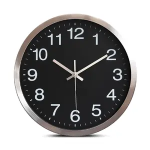Preciser Quartz Metal Hanging Wall Clock Simple Modern Design 12 Inch Stainless Steel Home Wall Decor Watch
