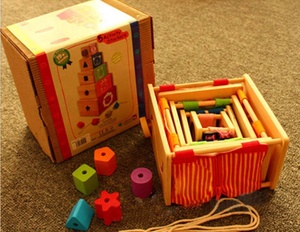 Venta al por mayor de la educación temprana a los niños aprender vestido hermoso bebé de madera <span class=keywords><strong>taza</strong></span> de juguete - Product Image 3