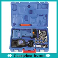 Free shipping Cordless Electric Flaring Tool Kit with Scraper Tube cutter  Spare Battery Steel Bar CT-E800A high quality