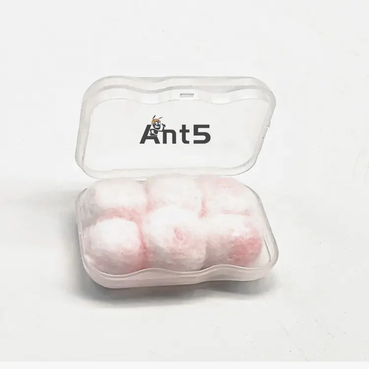 ANT5PPE 수면 소음 감소 핑크 코튼 왁스 귀마개 청력 보호