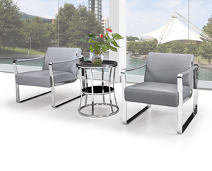 Canapé de salon moderne en cuir PU gris canapé de réception pour salle d'attente canapé de bureau pour chambre exécutive - Product Image 1