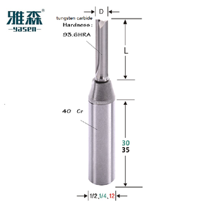 <span class=keywords><strong>Fraise</strong></span> <span class=keywords><strong>droite</strong></span> en carbure monobloc TCT revêtue d'étain pour le fraisage du bois (OEM) - Product Image 2