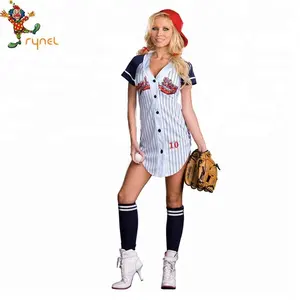 Kadın süslü elbise beyzbol spor giyim kostüm