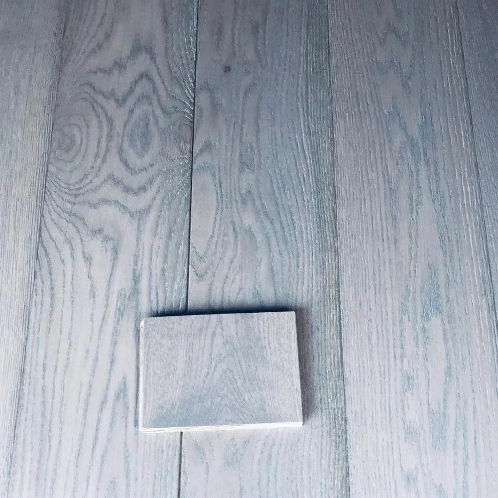 Toplayer — plancher en bois, 4.0mm, fil profond, couleur grise brossé, chêne blanc, literie