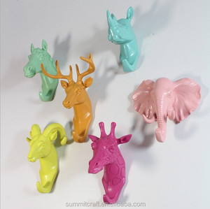 polyresin cavallo colorato lucido testa del gancio a parete decoartion - Product Image 3