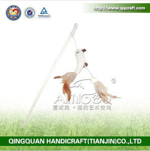 New Wood Design Rod <span class=keywords><strong>cat</strong></span> toy wand/<span class=keywords><strong>cat</strong></span> toy fish/dance <span class=keywords><strong>Cat</strong></span> Toy - Product Image 1