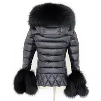 Raccoon fur collar down jacket/coat