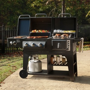 Wholesale Custom Trolley Movable Commricial <strong>Charcoal</strong> <strong>and</strong> <strong>Gas</strong> <strong>BBQ</strong> Barbecue Combo Grill for Wholesale Cast Iron Trolley Cart - Product Image 5