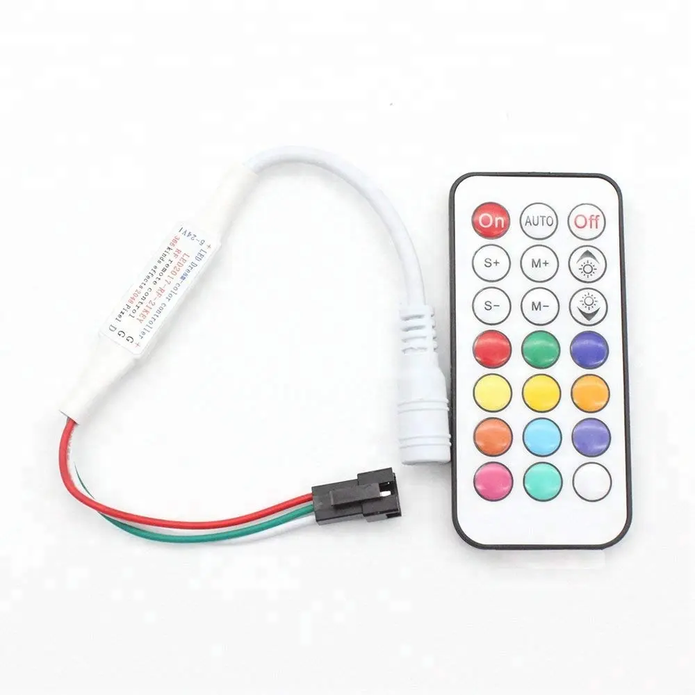 Mini 5-24 v 21 Chiave RF Remote Controller per WS2811 WS2812B LED di Colore di Sogno Luce di Striscia