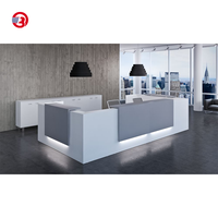 Meubles de bureau personnalisés de nouvelle conception, bureau d'ordinateur en surface solide, bureau d'accueil