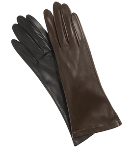 Women Soft Lambskin Genuine Rabbit <strong>Fur</strong> <strong>Lined</strong> Leather <strong>Gloves</strong> - Product Image 1