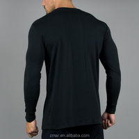 CHA037 Camiseta Ajustada de Manga Larga para Hombre, 95% Algodón, 5% Elastano, Camiseta Deportiva Ajustada para Gimnasio, Fabricante de Camisetas