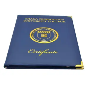 2024 New Design Custom Diploma folder Leather Diploma Certificate holder cover A4 Leather Certificate Folder