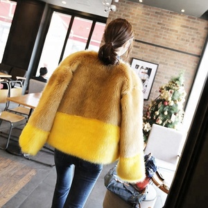Giacca Vintage da <span class=keywords><strong>Donna</strong></span> in Stile Coreano in Finta Pelliccia di Volpe Gialla, Capospalla Invernale con Decorazione Drappeggiata, Fodera in Acrilico, <span class=keywords><strong>Cappotto</strong></span> in Pelliccia Artificiale - Product Image 3