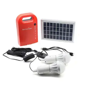 Tragbares 3-W-Solarenergie-Ladekit Außen lichts ystem mit 2 LED-Lampen und USB-Telefon aufladung