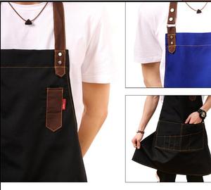 Delantal de tela vaquera para hombre y mujer, moda coreana, tienda de café, profesor, pintura de leche, tea shop, monos de cocina con logotipo personalizado - Product Image 2