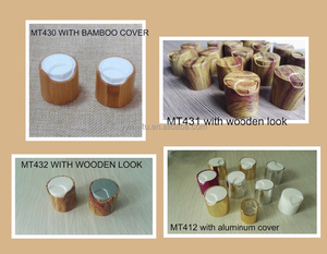Tapa de disco de plástico ecológico de lujo Tapa de madera de bambú de alta calidad para botellas o frascos de cosméticos reciclables - Product Image 2