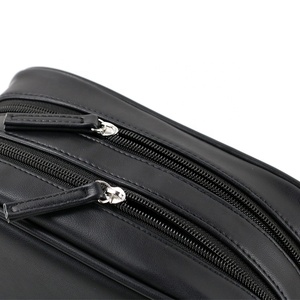BSCI FAMA Pu Leather Double Zipper Pouch Mens <strong>Wash</strong> <strong>Bag</strong> Travel <strong>Bag</strong> Waterproof Toiletry <strong>Bag</strong> with Two <strong>Compartments</strong> - Product Image 5