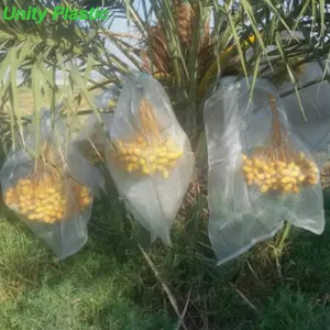 Bolsa de malla de Palma con fecha, color negro/blanco, utilizada para la fecha, protección de palmera