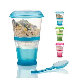 2019新设计的谷物早餐饮料杯便携式酸奶和谷物去容器盒早餐谷物包装