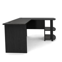 Bureau d'ordinateur en forme de L à finitions multiples avec rangement latéral
