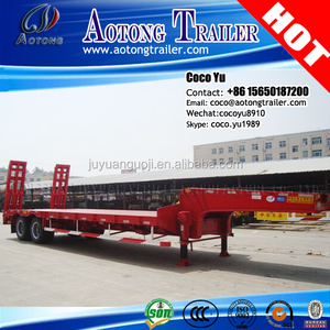 JUYUAN QINGDAO para sinotruk paso marco semi remolques de camión/cóncavo opcional 3 ejes de 60 toneladas cama baja remolque - Product Image 4