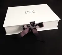 Kotak Hadiah Besar Kertas Natal Lipat Ramah Lingkungan Kotak Kustom dengan Pita dan Tutup