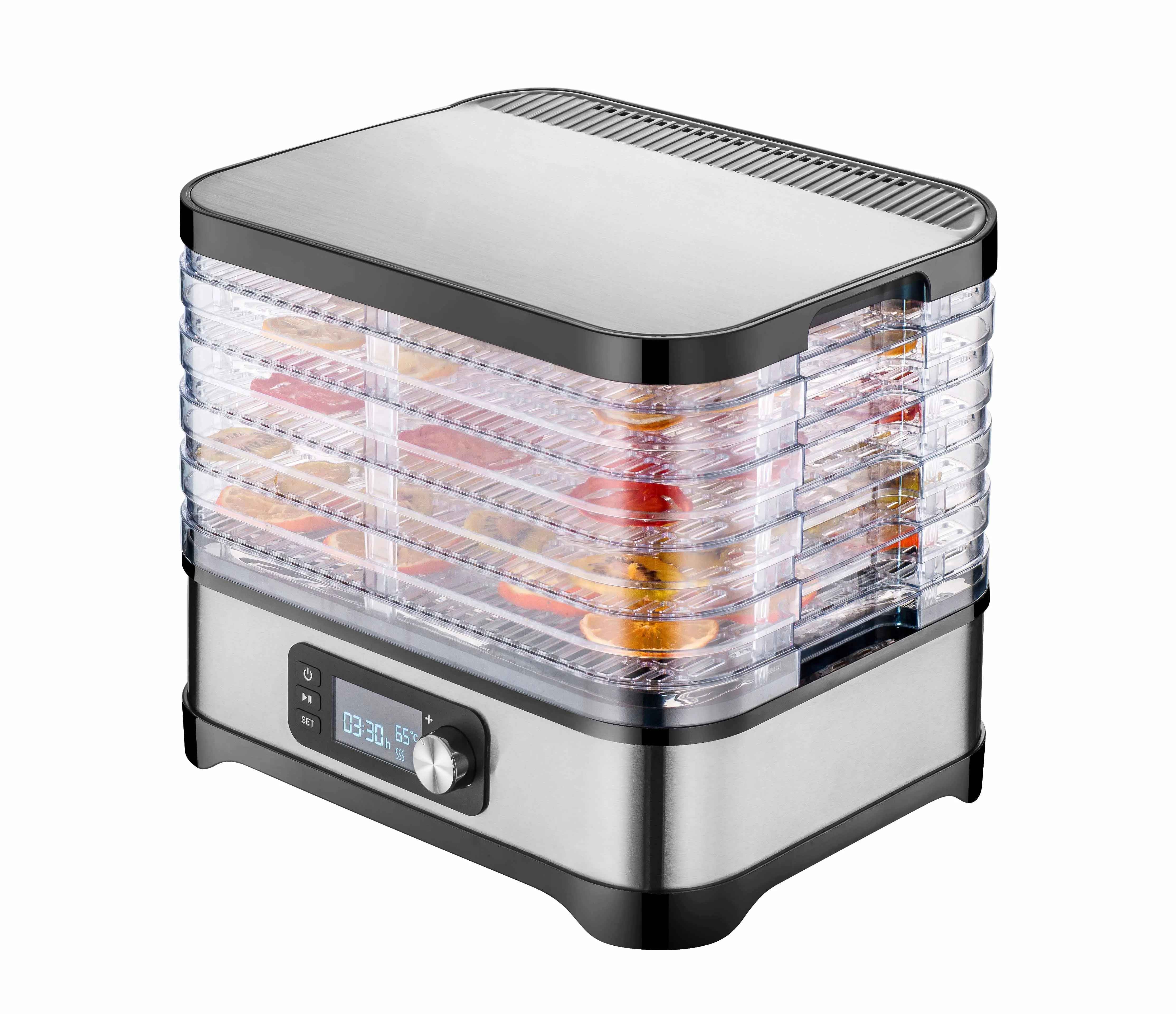 Elektrische LED mini 5 Trays Roestvrij staal thuis <span class=keywords><strong>dehydrator</strong></span> <span class=keywords><strong>voedsel</strong></span> droger <span class=keywords><strong>voedsel</strong></span> processor