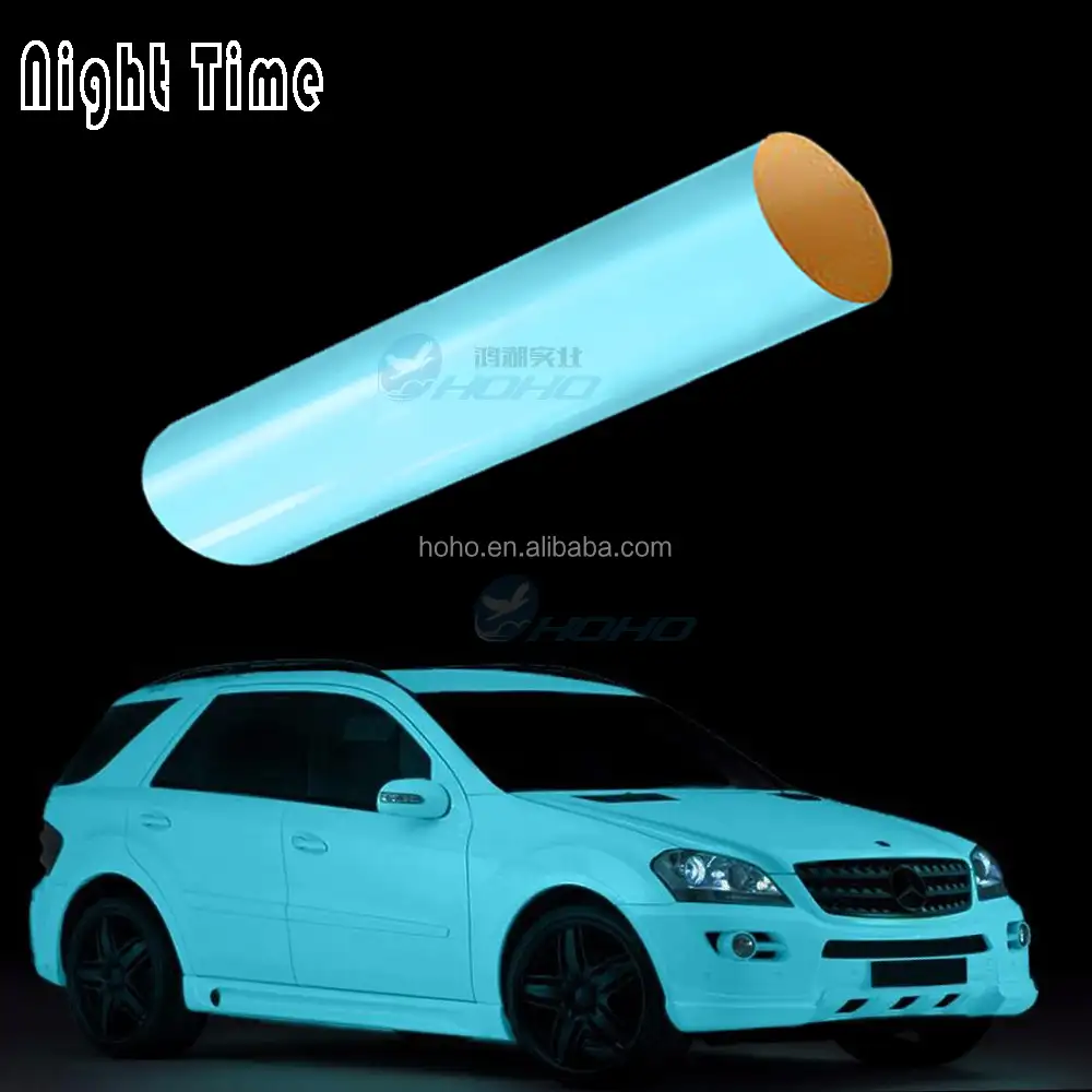 Auto wrap film Leucht glow in the dark blau auto wrap vinyl 66 ft x 60 "air release film