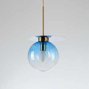 Nueva moderna cubierta de <span class=keywords><strong>cristal</strong></span> soplado de una cabeza se desvaneció Verde pequeña lámpara colgante E14 luz para Café <span class=keywords><strong>Bar</strong></span> casa - Product Image 6