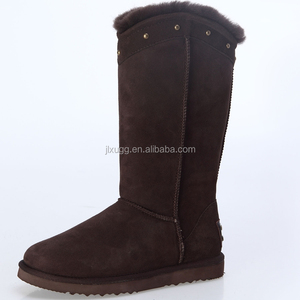 AN-CF-235 Dames En Cuir Bottes D'hiver Femmes Bottes de Neige En Peau De <span class=keywords><strong>Mouton</strong></span> Avec Diamants Brillants Timbre Chaud Doublure En Fourrure De <span class=keywords><strong>Mouton</strong></span> Bottes Femmes - Product Image 6
