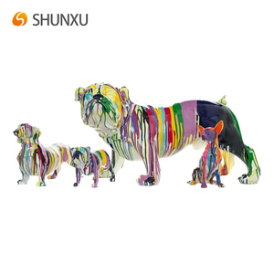 Venta caliente abstracto colorido Graffiti <span class=keywords><strong>perro</strong></span> estatuilla <span class=keywords><strong>perro</strong></span> arte estatua decoración para el hogar - Product Image 2