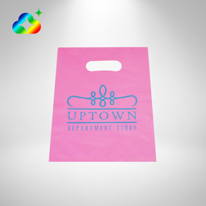Wholesale Gravure Printing LDPE Carrier Handle Die Cut Plastic Shopping Bags