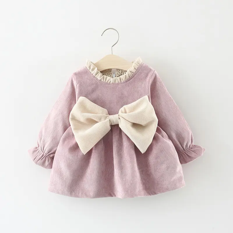 Okuahao-robe pour bébé, collection automne-hiver, manches longues, en velours, épaisse, princesse