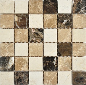 Lander Pietra 25mm quadrato colorato mosaico di marmo mattonelle di mosaico egitto emperador chiaro e scuro